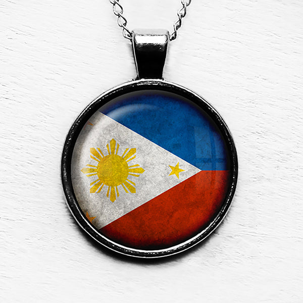 Philippines Filipino Flag Pendant & Necklace