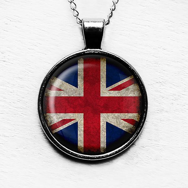 United Kingdom UK Commonwealth Union Jack Flag Pendant & Necklace