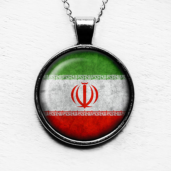 Iran Iranian Flag Pendant & Necklace