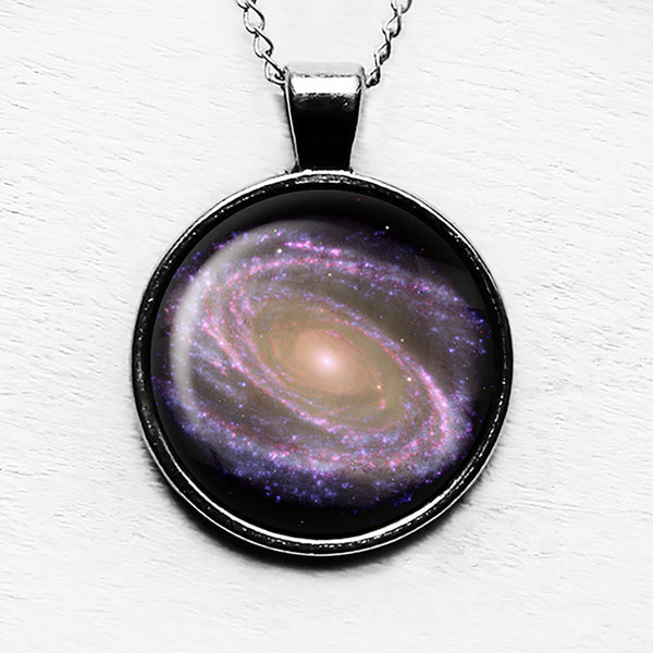 NASA Photograph Purple Galaxy Pendant & Necklace