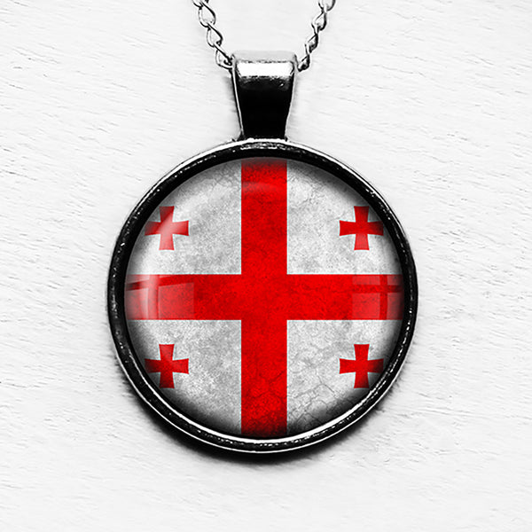 Georgia Georgian Flag Pendant & Necklace