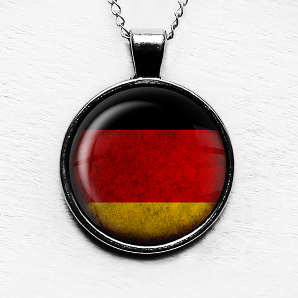 Germany German Deutschland Flag Pendant & Necklace