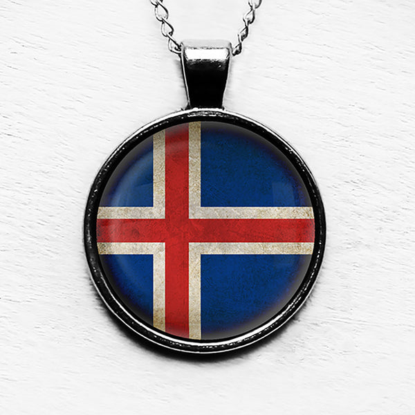 Iceland Icelandic Flag Pendant & Necklace