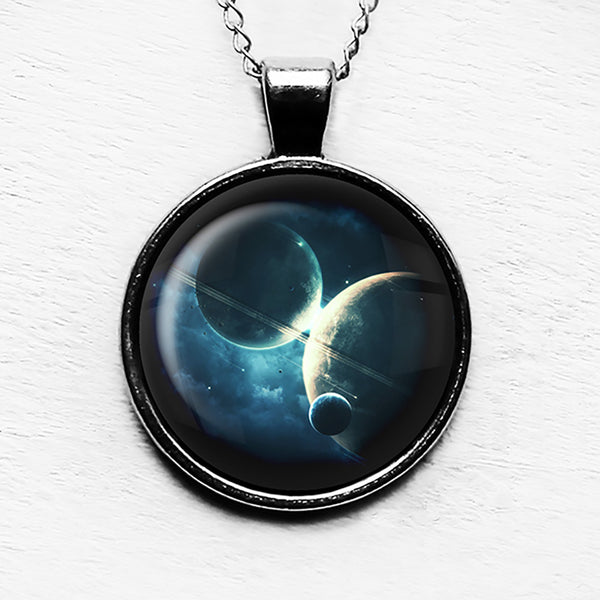 NASA Photograph Twin Planets Pendant & Necklace