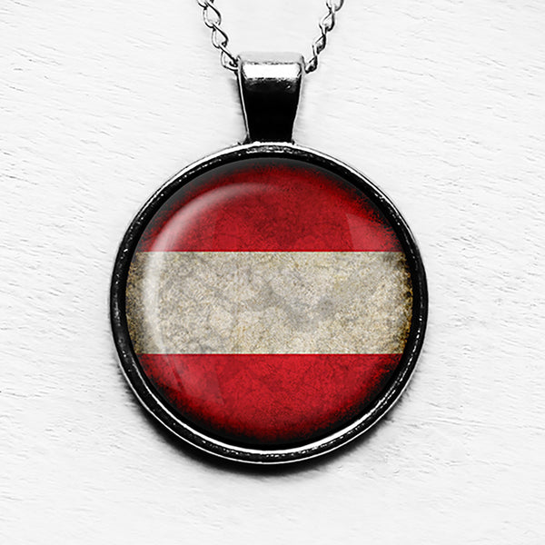 Austria Austrian Österreich Flag Pendant & Necklace