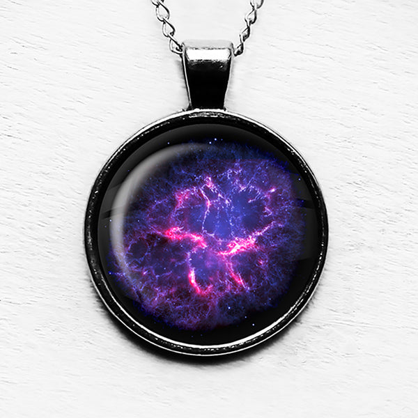 NASA Photograph Nebula Rays of Pink Pendant & Necklace