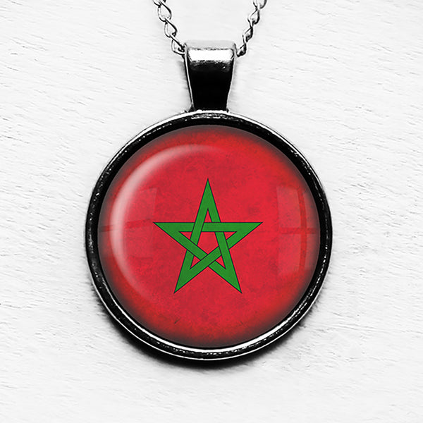 Morocco Moroccan Flag Pendant & Necklace