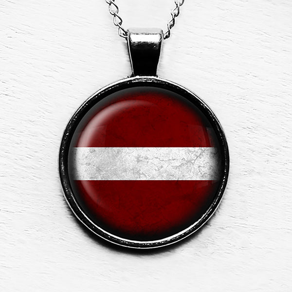 Latvia Latvian Flag Pendant & Necklace