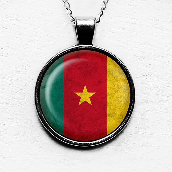 African Nation Cameroon Flag Pendant & Necklace