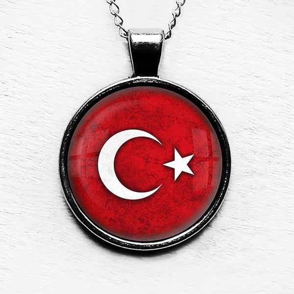 Turkey Turkish Flag Pendant & Necklace