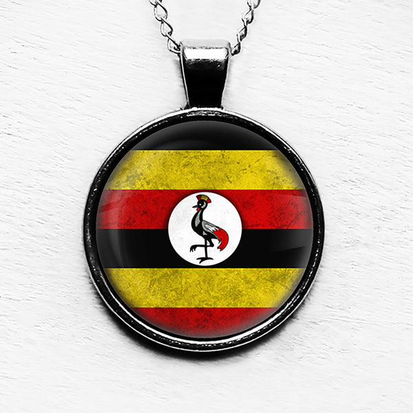 Uganda Ugandan Flag Pendant & Necklace