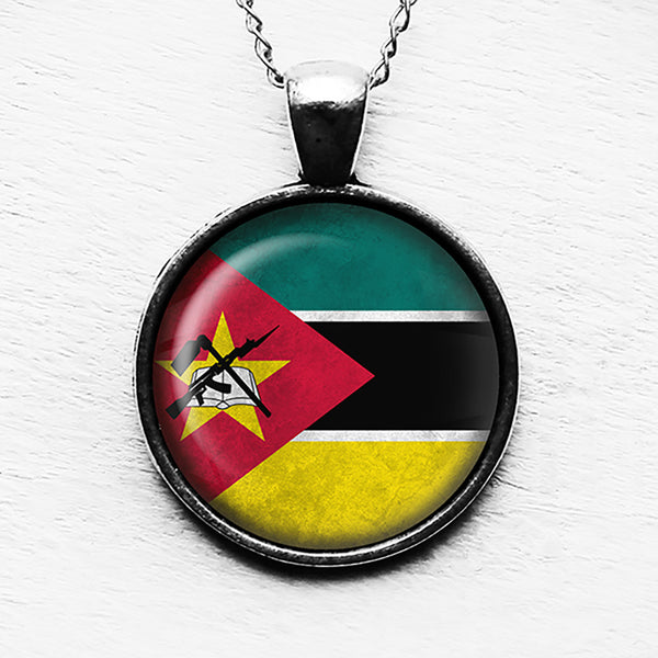 Republic of Mozambique Mozambican Flag Pendant & Necklace