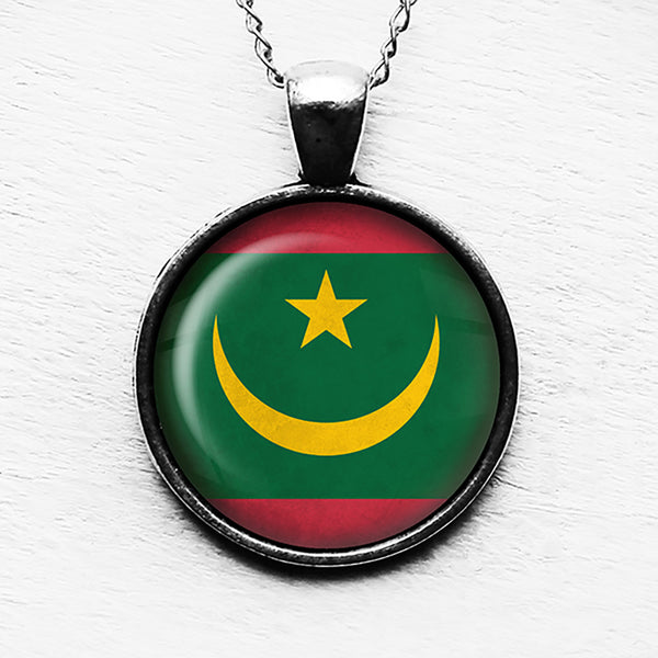 Republic of Mauritania Mauritanian Flag Pendant & Necklace