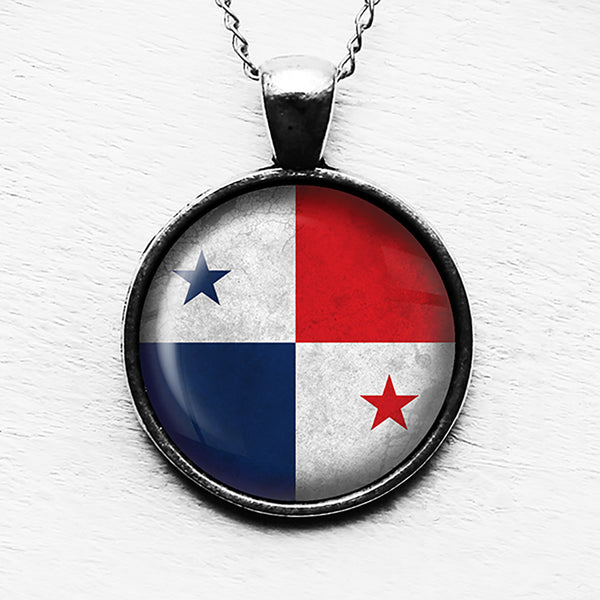 Republic of Panama Panamanian Flag Pendant & Necklace