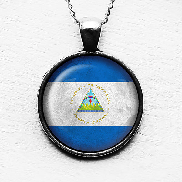 Republic of Nicaragua Nicaraguan Flag Pendant & Necklace