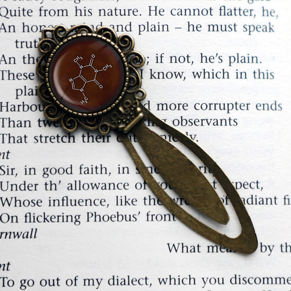 Chemical Formula Caffeine Geek Science Bronze Bookmark