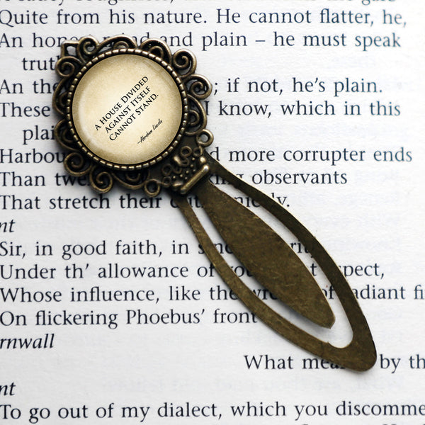 Abraham Lincoln A House Divided Against Itself Cannot Stand Bronze Bookmark