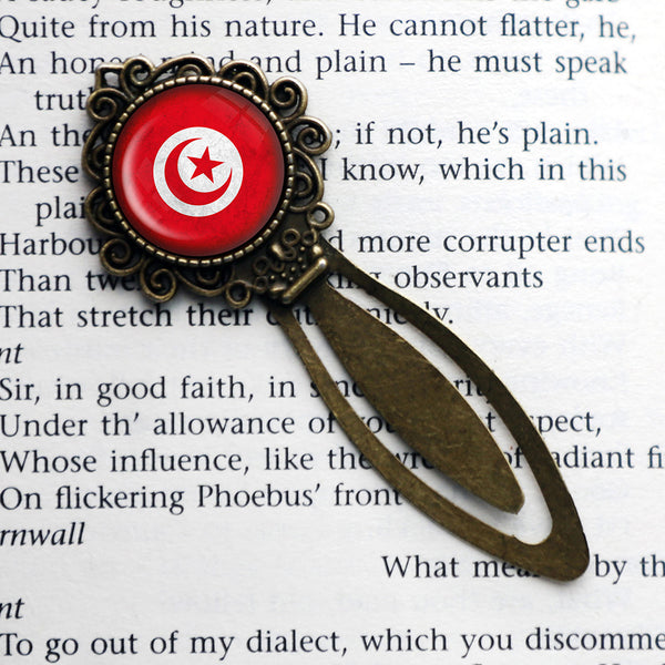 Republic of Tunisia Tunisian Flag Bronze Bookmark