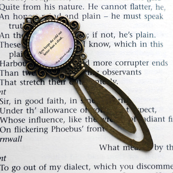 Henry Wadsworth Longfellow Love Keeps the Cold Out Bronze Bookmark