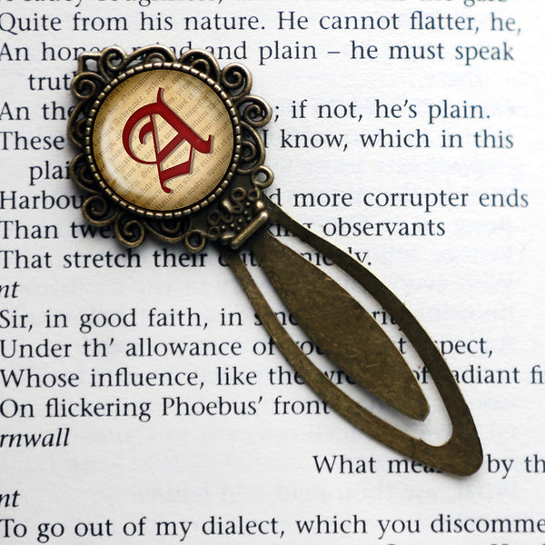 A Letter Old English Gothic Blackletter Magna Carta Bronze Bookmark