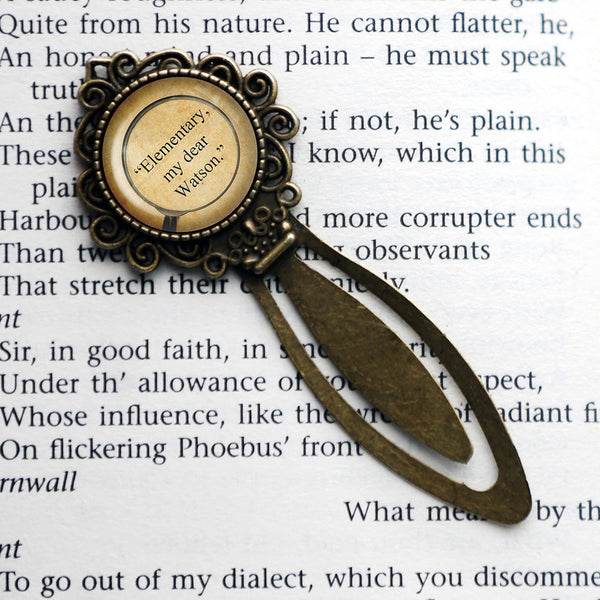 Sherlock Holmes Elementary my Dear Watson Magnifying Glass Bronze Bookmark