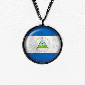 Republic of Nicaragua Nicaraguan Flag Pendant & Necklace