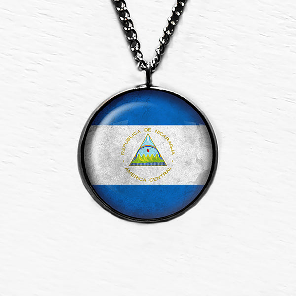 Republic of Nicaragua Nicaraguan Flag Pendant & Necklace