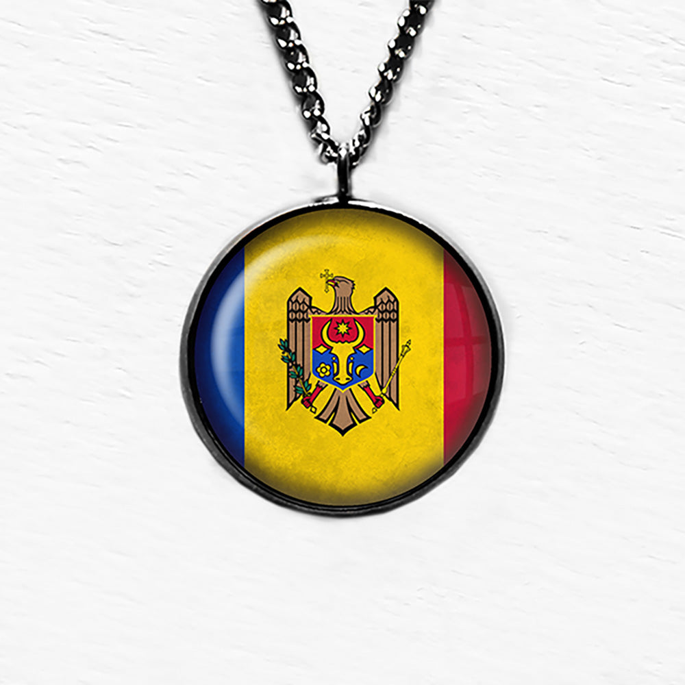 Republic of Moldova Moldovan Flag Pendant & Necklace