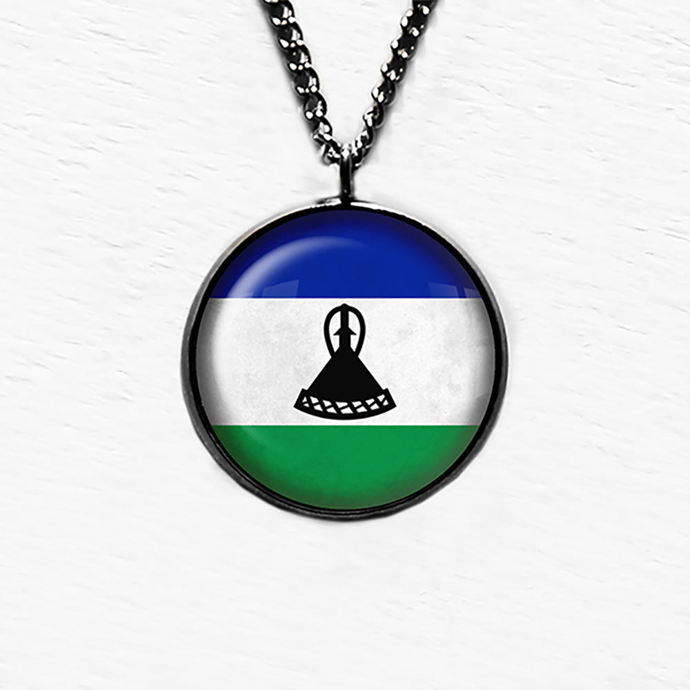 Kingdom of Lesotho Lesothan Flag Pendant & Necklace