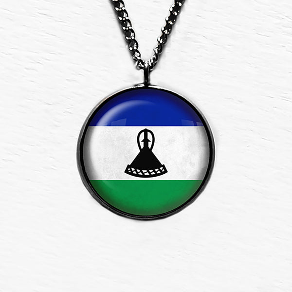 Kingdom of Lesotho Lesothan Flag Pendant & Necklace