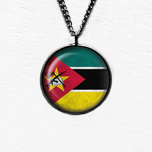 Republic of Mozambique Mozambican Flag Pendant & Necklace