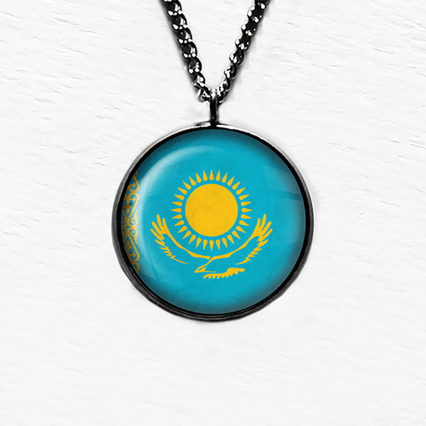 Republic of Kazakhstan Kazakhstani Flag Pendant & Necklace