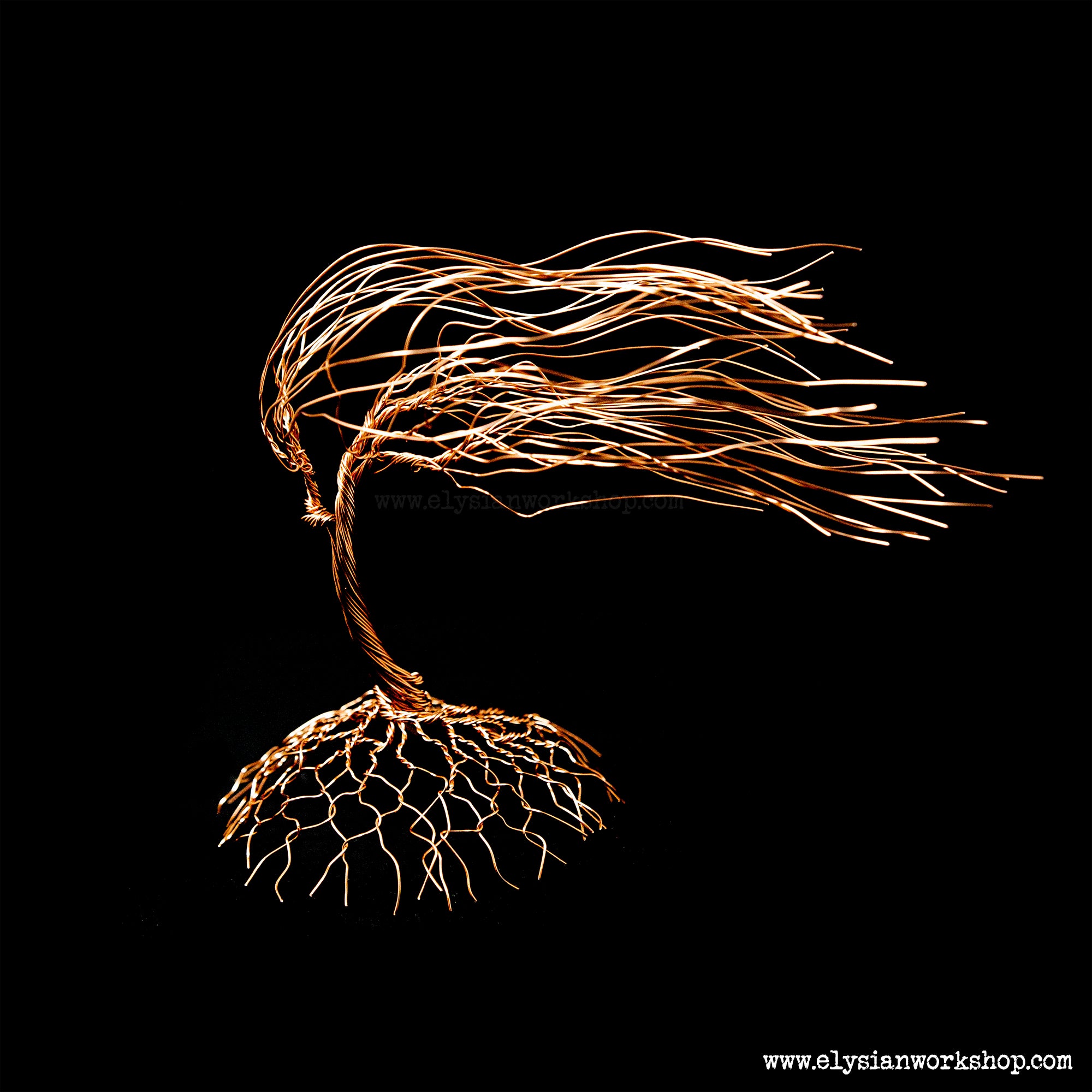 Windswept Copper Wire Bonsai Tree