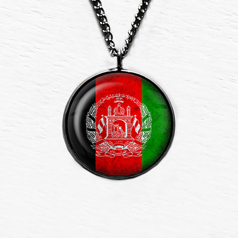 Afganistan Afgan Flag Pendant & Necklace