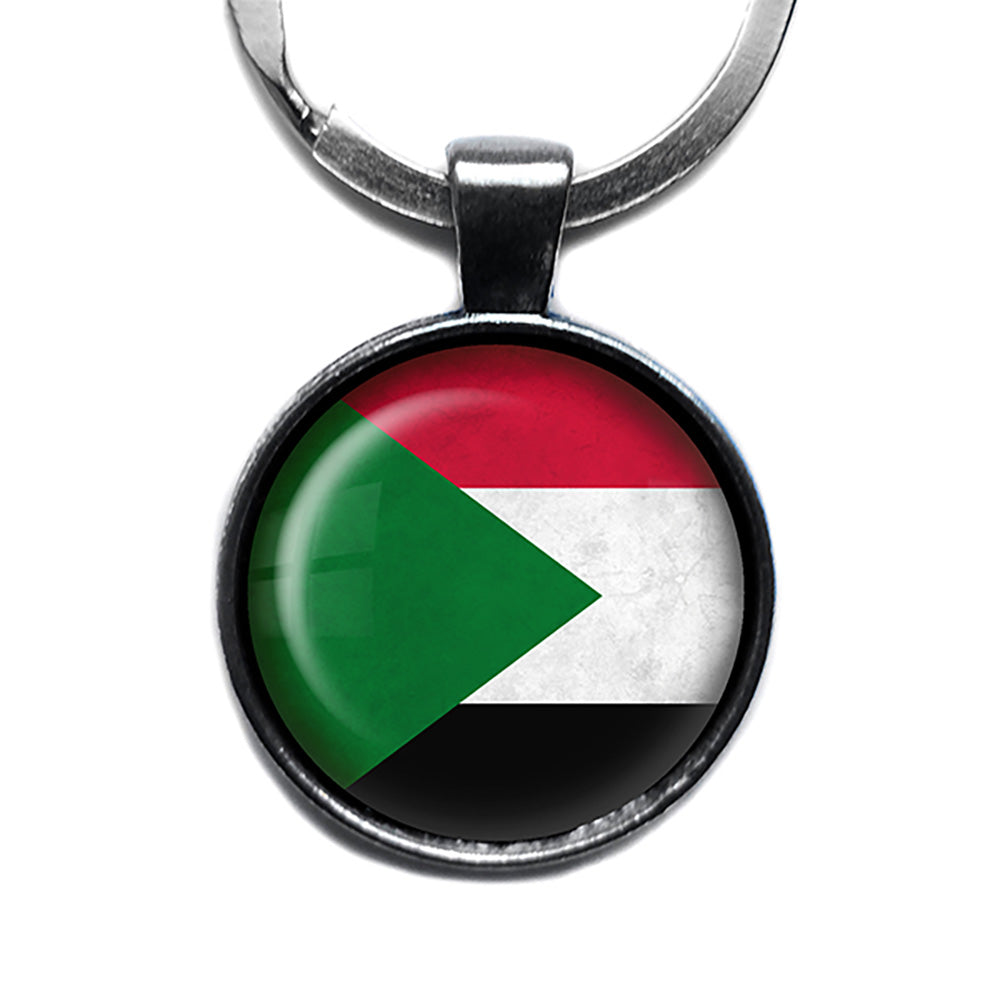 Republic of the Sudan Sudanese Flag Antique Silver Keychain