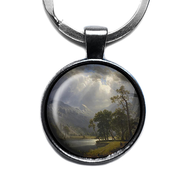 Albert Bierstadt Mount Starr King Yosemite California 1866 Classic Artwork Antique Silver Keychain