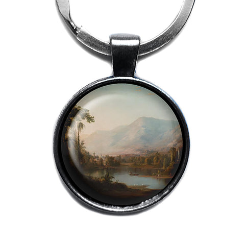 Robert S Duncanson Vale of Kashmir 1867 Classic Artwork Antique Silver Keychain