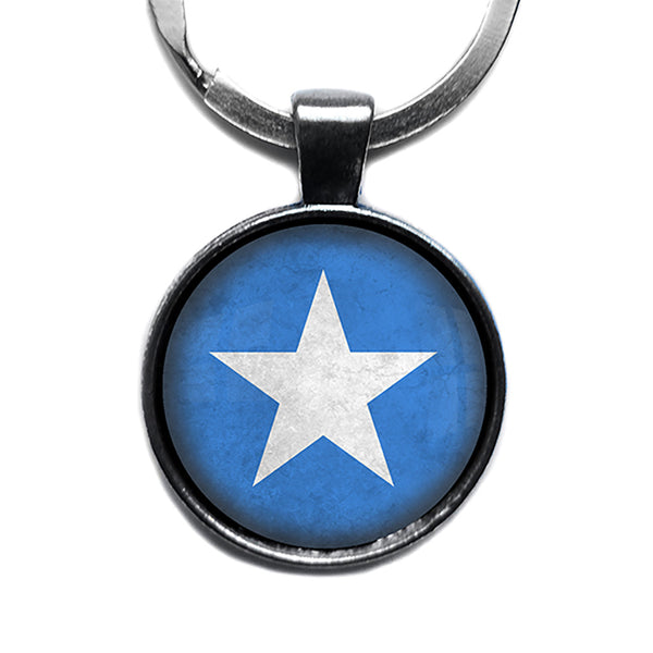 Republic of Somalia Somali Flag Antique Silver Keychain