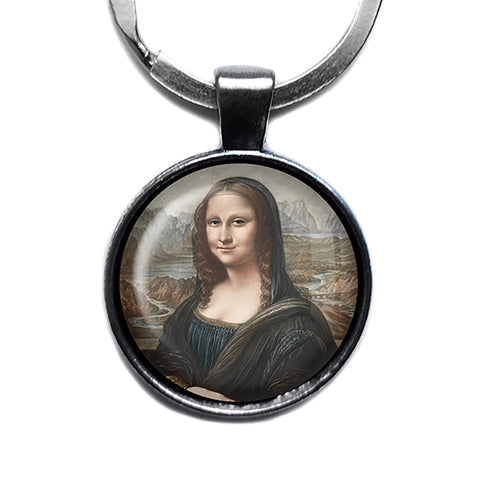 Samuel Arlent Edwards Mona Lisa 19th Century Classic Artwork Antique Silver Keychain