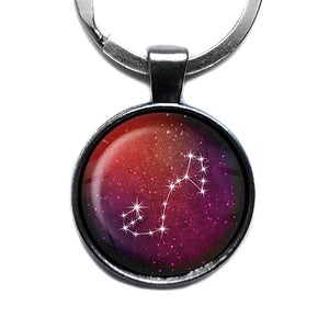 Zodiac Symbol Astrology Scorpio Star Star Constellation Antique Silver Keychain