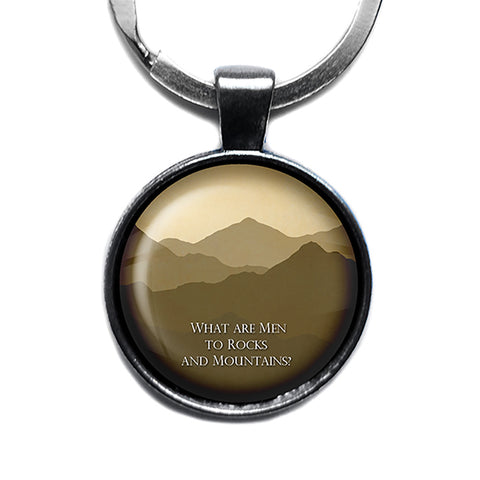 Jane Austen What are Men to Rocks and Mountains from Pride and Prejudice Antique Silver Keychain