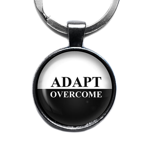 Adapt Overcome Antique Silver Keychain