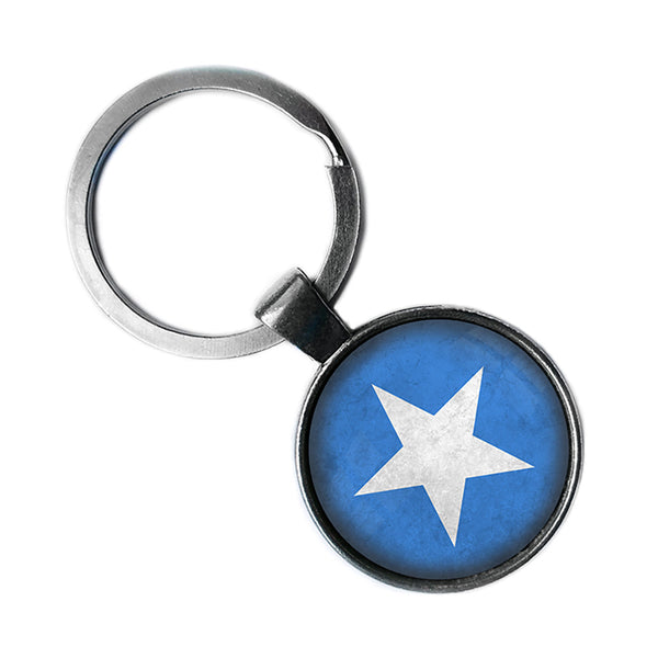 Republic of Somalia Somali Flag Antique Silver Keychain