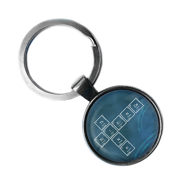 Periodic Table Elements Think Science Geek Antique Silver Keychain