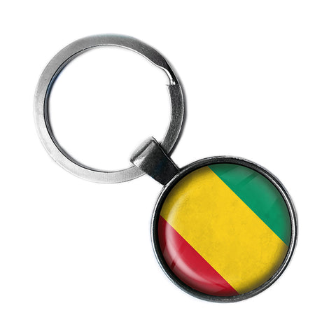 Republic of Guinea Guinean Flag Antique Silver Keychain