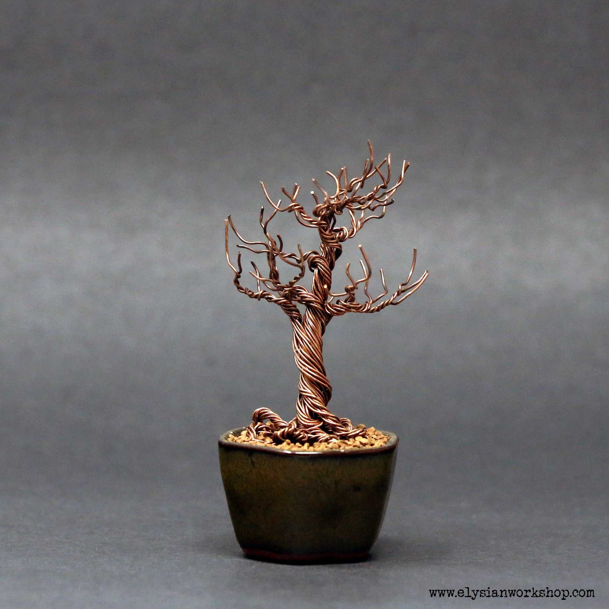 Desert Tree Copper Wire Bonsai in Ceramic Pot