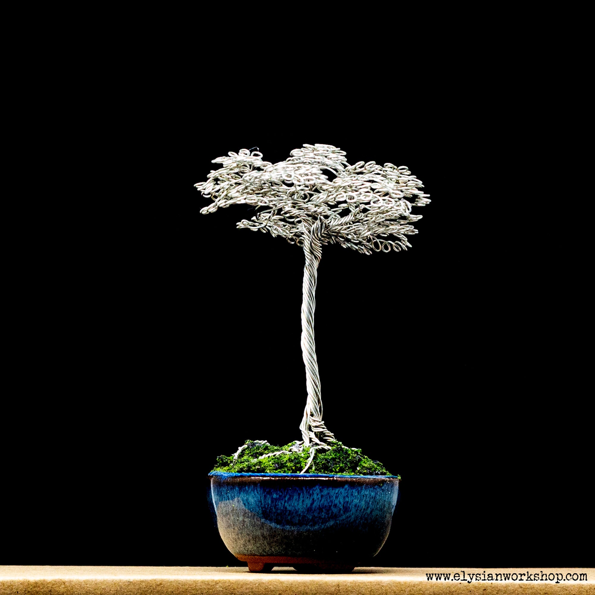 Tinned Copper Wire Bonsai in Ceramic Pot