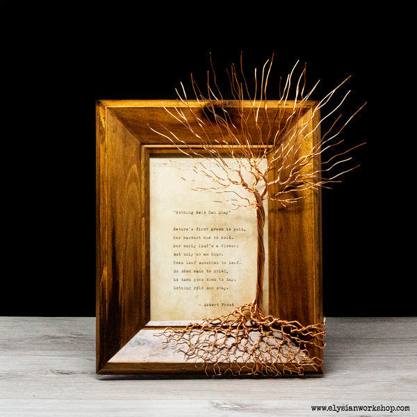 Robert Frost Nothing Gold Can Stay Hand Typed and Aged Page in Frame