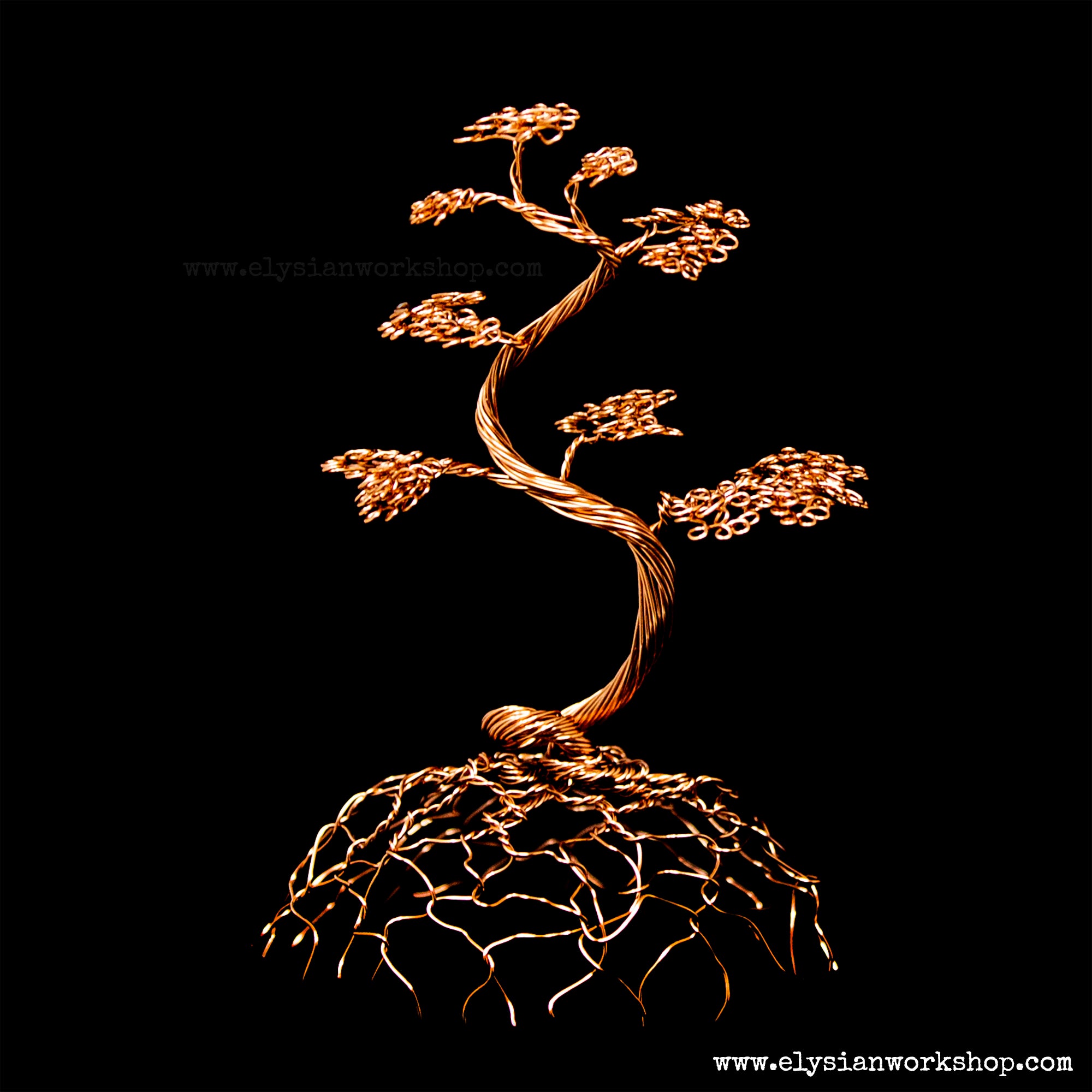 Medium Handmade Copper Wire Bonsai Tree Sculpture