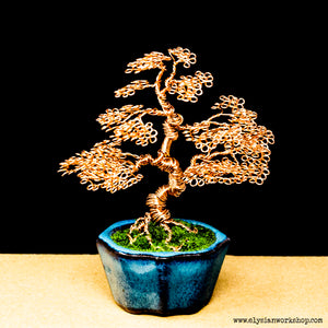 Copper Wire Bonsai in Ceramic Pot